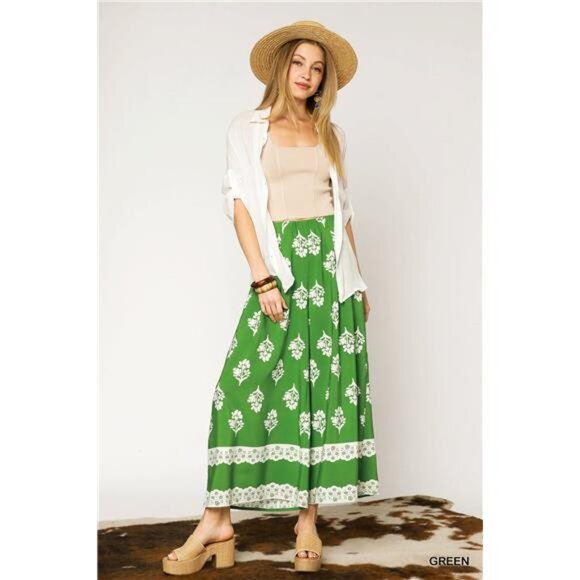 Umgee Floral Pleated‎ Wide-Leg Pants - Picture 5 of 5